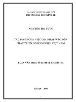 Tác động của việc gia nhập WTO đến phát triển nông nghiệp Việt Nam