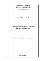 Xuất khẩu hàng nông sản Việt Nam sang thị trường Đức