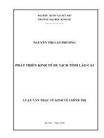 Phát triển kinh tế du lịch tỉnh Lào Cai