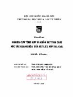 Nghiên cứu tổng hợp và khảo sát tính chất xúc tác quang hóa của vật liệu xốp TiO2-CeO2.PDF