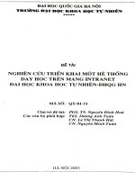 ghiên cứu triển khai một hệ thống dạy học trên mạng Intranet Đại học Khoa học Tự nhiên