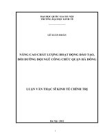 Nâng cao chất lượng hoạt động đào tạo, bồi dưỡng đội ngũ công chức Quận Hà Đông