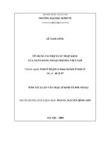 Tín dụng tài trợ xuất nhập khẩu của Ngân hàng Ngoại thương Việt Nam