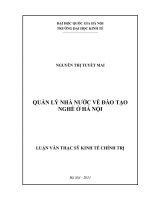Quản lý nhà nước về đào tạo nghề ở Hà Nội