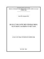 uản lý nhà nước đối với hoạt động xuất khẩu lao động ở Việt Nam