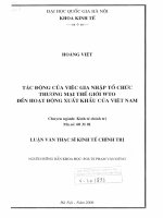 Tác động của việc gia nhập tổ chức thương mại thế giới WTO đến hoạt động xuất khẩu của Việt Nam