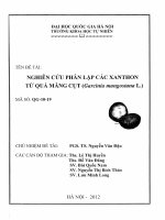 Nghiên cứu phân lập các xanthon từ quả măng cụt ( Garcinia mangostana L