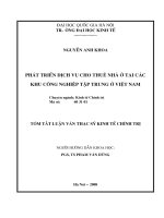 Phát triển dịch vụ cho thuê nhà ở tại các khu công nghiệp tập trung ở Việt Nam