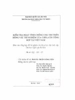 Kiểm tra hoạt tính chống ung thư trên động vật thí nghiệm của cisplatin tổng hợp tại Việt Nam