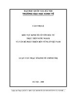 Khu vực kinh tế có vốn đầu tư nước ngoài và vấn đề phát triển bền vững ở Việt Nam