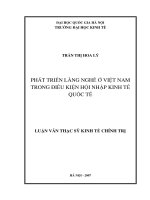 Phát triển làng nghề ở Việt Nam trong điều kiện hội nhập kinh tế quốc tế
