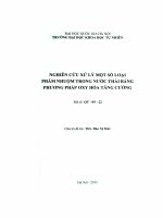 Nghiên cứu xử lý một số loại phẩm nhuộm trong nước thải bằng phương pháp oxy hóa tăng cường