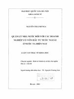 Quản lý nhà nước đối với các doanh nghiệp có vốn đầu tư nước ngoài ở nước ta hiện nay