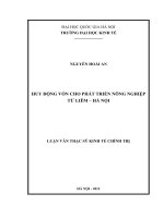 Huy động vốn cho phát triển nông nghiệp Từ Liêm - Hà Nội