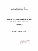 Hiện trạng và dự báo sự biến động một số nhóm sinh vật của hồ Ba Bể, tỉnh Bắc Cạn