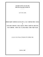 Phối hợp chính sách giữa các chính phủ châu Á với IMF trong việc khắc phục khủng hoảng tài chính - tiền tệ và bài học cho Việt Nam