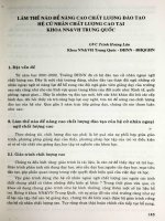 Làm thế nào để nâng cao chất lượng đào tạo hệ cử nhân chất lượng cao tại khoa NN&VH Trung Quốc