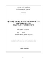 Quan hệ thương mại Mỹ - Ấn Độ kể từ sau chiến tranh lạnh thực trạng và triển vọng