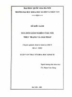 Xoá đói giảm nghèo ở Hà Nội thực trạng và giải pháp