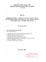 Mô hình toán học và thuật toán giải số một lớp các bài toán biên trong thủy động lực học, trong truyền tải, khuếch tán và ô nhiễm môi trường