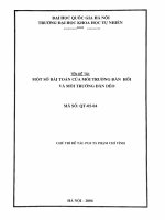 Một số bài toán của môi trường đàn hồi và môi trường đàn dẻo