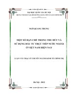 Một số hạn chế trong thu hút và sử dụng đầu tư trực tiếp nước ngoài ở Việt Nam hiện nay tóm tắt