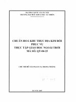 Chuẩn hóa khu thực địa Kim Bôi phục vụ thực tập giáo học ngoài trời