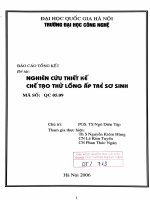 Nghiên cứu thiết kế chế tạo thử lồng ấp trẻ sơ sinh