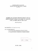 Nghiên cứu áp dụng phương pháp U Pb xác định tuổi kết tinh các đá khu vực Đại Lộc, Chu Lai miền trung Việt Nam