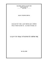 Giải quyết việc làm trong quá trình phát triền kinh tế - xã hội ở Nghệ An