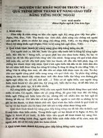 Nguyên tắc khẩu ngữ đi trước và quá trình hình thành kỹ năng giao tiếp bằng tiếng nước ngoài