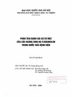 Phân tích đánh giá sự có mặt của các kháng sinh họ Eloquinolon trong nước thải bệnh viện