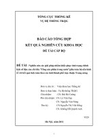 Nghiên cứu các giải pháp nhằm khắc phục tình trạng chênh lệch số liệu của chỉ tiêu Tổng sản phẩm trong nước giữa toàn bộ nền kinh tế với kết quả tính toán theo các tỉnh