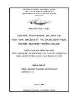 Thiết kế chương trình đọc hiểu tiếng Anh chuyên ngành Sử học cho sinh viên năm thứ ba Khoa Xã hội, Trường Cao đẳng Sư phạm Bắc Nin