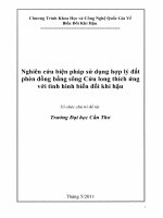 Nghiên cứu biện pháp sử dụng hợp lý đất phèn đồng bằng sông Cửu Long thích ứng với tình hình biến đổi khí hậu