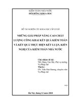 Những giải pháp nâng cao chất lượng công khai kết quả kiểm toán và kết quả thực hiện kết luận, kiến nghị của Kiểm toán Nhà nước