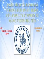 PHÂN TÍCH và ĐÁNH GIÁ CHIẾN lược PHÁT TRIỂN của CÔNG TY cổ PHẦN XI MĂNG VICEM hà TIÊN