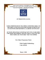 USING PORTFOLIOS IN TEACHING LISTENING SKILL TO THE FIRST YEAR NON ENGLISH MAJOR STUDENTS OF ACCOUNTING DEPARTMENT ACADEMY OF FINANCE