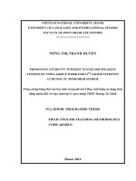 Tăng cường hứng thú của học sinh trong giờ nói tiếng Anh bằng sử dụng hoạt động nhóm đối với học sinh lớp 11 tại trường THPT Dương Tự Minh