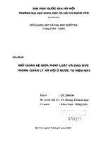 Mối quan hệ giữa pháp luật và đạo đức trong quản lý xã hội ở nước ta hiện nay
