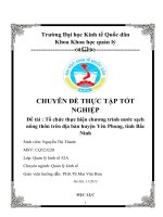 Tổ chức thực hiện chương trình nước sạch nông thôn trên địa bàn huyện Yên Phong, tỉnh Bắc Ninh