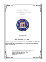 đề tài thảo luận quản trị chất lượng :Các nguyên tắc quản trị chất lượng theo ISO 9000 năm 2005 ? phân     tích nguyên tắc định hướng khách hàng . Từ đó liên hệ với một số doanh nghiệp tại Vệt Nam?