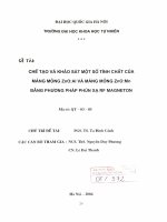 Chế tạo và khảo sát một số tính chất của màng mỏng ZnO   Al và màng mỏng ZnO Mn bằng phương pháp phún xạ RF Magneton