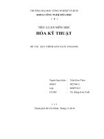 TIỂU LUẬN MÔN HỌC HÓA KỸ THUẬT ĐỀ TÀI QUY TRÌNH SẢN XUẤT ETHANOL