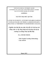 Nghiên cứu thái độ của sinh viên đối với việc học nói tiếng Anh và việc thực hành nói trên lớp của họ tại trường Cao đẳng Thuỷ lợi Bắc Bộ