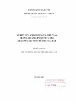 Nghiên cứu ảnh hưởng của chế phẩm vi sinh giữ ẩm Lipomycin M lên khả năng giữ nước dễ tiêu của đất