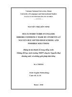 Động từ đa thành tố trong tiếng Anh những lỗi học sinh trường THPT chuyên Nguyễn Huệ thường thắc mắc và những giải pháp khả hữu
