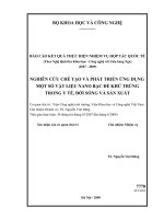 Nghiên cứu chế tạo và phát triển ứng dụng một số vật liệu nano bạc để khử trùng trong y tế và sản xuất