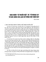 Khái niệm  từ thuần Việt   và  từ ngoại lai  từ góc nhìn của lịch sử Tiếng Việt hiện nay