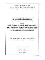 Quản lý thông tin báo chí trong các cơ quan quản lý nhà nước - sử dụng quan hệ công chúng là công cụ quản lý thông tin báo chí